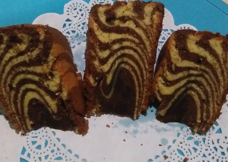 Resep #11 Bolu Zebra (metode all in one) Enak dan Antiribet