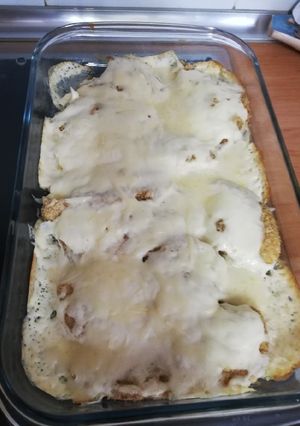 Una foto de Pechugas de pollo al horno con nata y queso