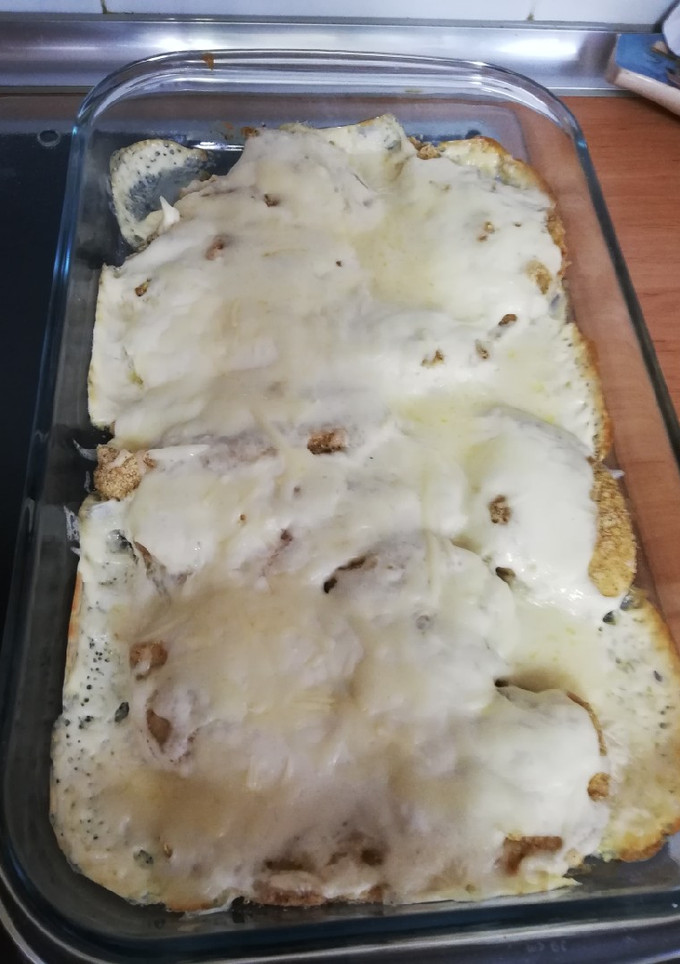 Una foto de Pechugas de pollo al horno con nata y queso