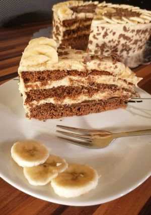Banános-nutellás torta muffin tésztából recept fotója