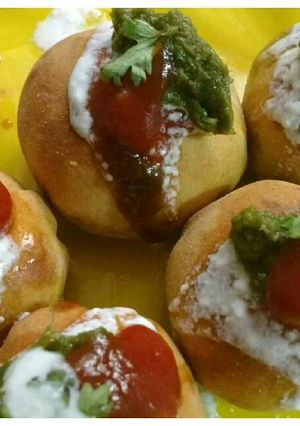 A picture of Stuffed Baked Bati Chaat.