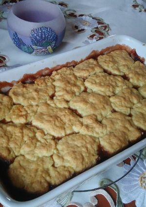 Szilvás-körtés cobbler recept fotója