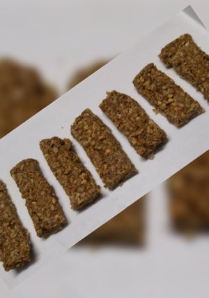 A picture of Oats peanut butter bars.
