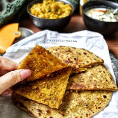A picture of Fenugreek seeds (Dana methi) Multigrain Parathas.