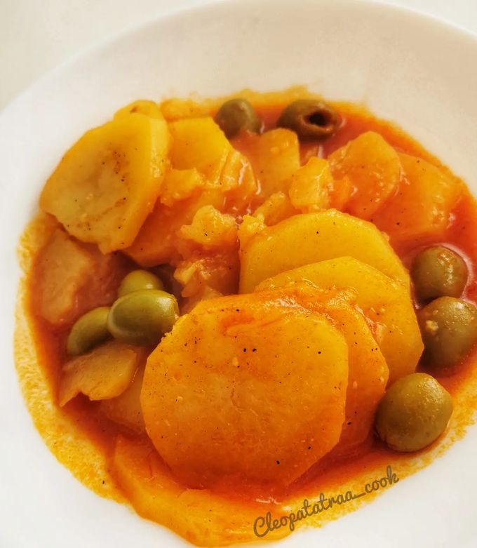 Une photo de Chtetha batata (ragoût de pomme de terre) au cookeo