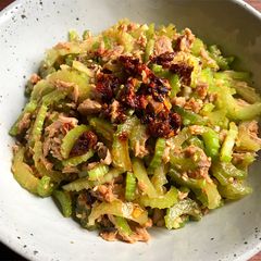 Tuna & Celery Salad with Crispy Chilli Oil A picture of Tuna & Celery Salad with Crispy Chilli Oil.