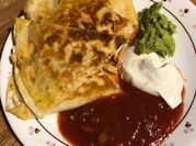 A picture of chicken quesadilla
