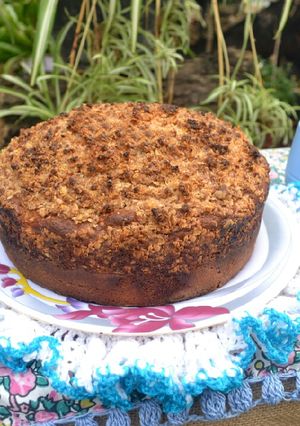Una foto de Torta matera de membrillo y manzana con crumble de avena❤