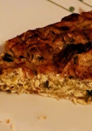 A picture of Leek and tofu tart (vegan).