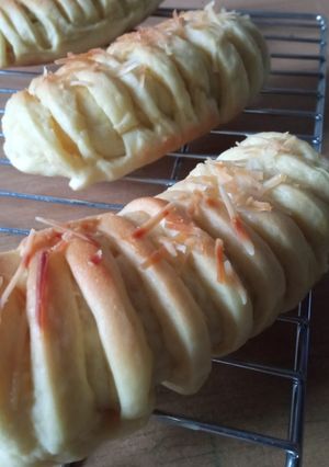 Foto resep Roti isi pisang keju coklat