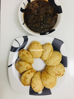 A picture of Semovita masa with vegetable soup.