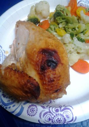 A picture of Barbecue spatchcocked chicken.