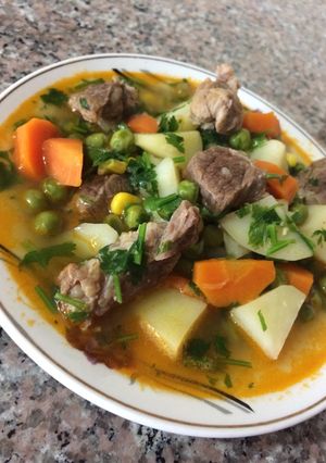 صورة لوصفة شوربة الخضار مع اللحم