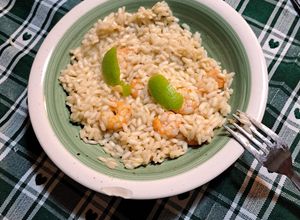 Foto di Risotto al prosecco, lime e gamberi