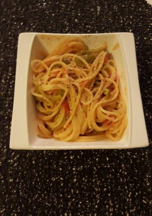Une photo de Spaghettis aux poivrons