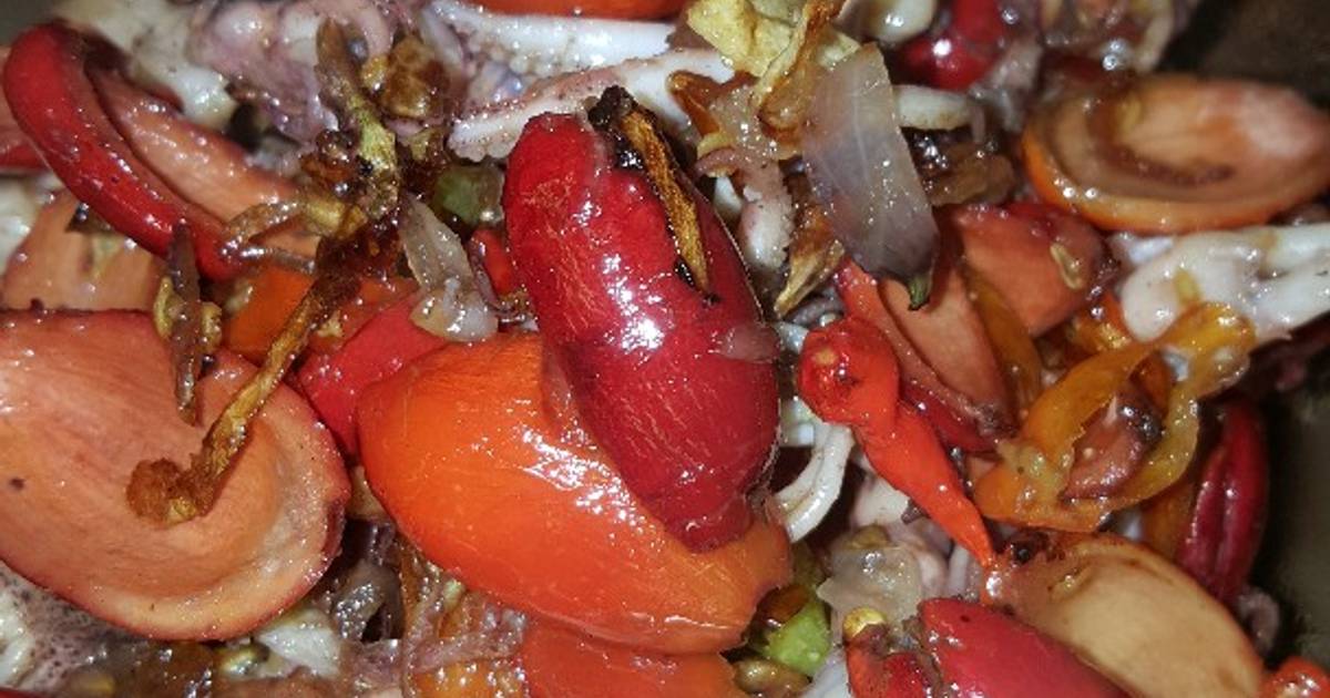 Resep Oseng Kulit Melinjo With Kepala Cumi Pedas🌶🦑 Oleh Irma R Suhaya