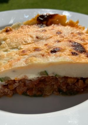 Una foto de Moussaka de calabacín y pollo (a mi manera)