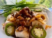 A picture of bean sprouts mushrooms