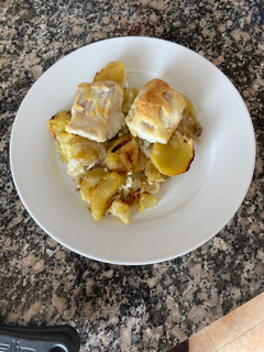 Una foto de Bacalao gratinado con alioli