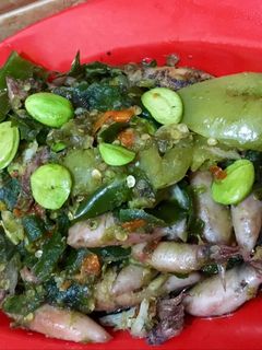 Foto resep Cumi asin pete sambal ijo