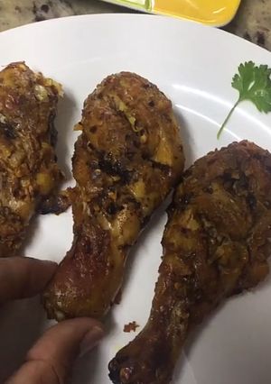 A picture of Baked chicken leg peice iftar special.