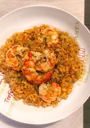 A picture of Risotto with Prawns.
