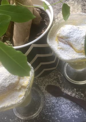 Une photo de ☕️Tiramisu 🥄au citron 🍋limoncello