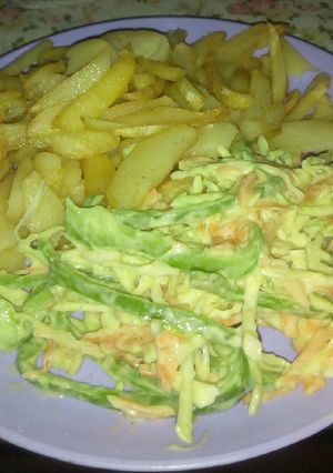 A picture of Country Coleslaw With Avocado And Fermented Cream Salad Dressing.