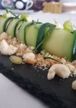Una foto de Caneló de carbassó de brandada de bacallà