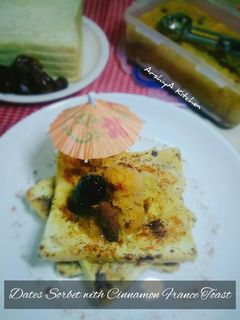 Foto resep Dates Sorbet with Cinnamon French Toast