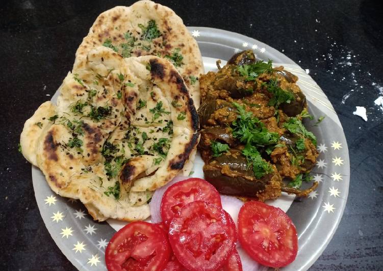 Simple Way to Prepare Super Quick Homemade Bharwa Baingan with Naan