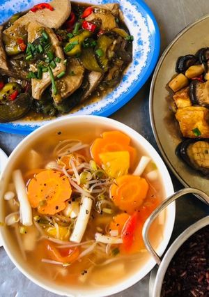 Hình của món Mâm cơm chay ngày rằm.