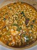 Verdinas con almejas y gambas