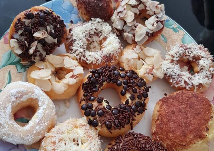 Cara Gampang Menyiapkan #16 Donat ala JCo rumahan lembut dan crunchy mudah dibuat yang Bikin Ngiler