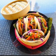 A picture of Tofu Shiitake Mushrooms Vegan Bao Buns (Chinese Steamed Buns).
