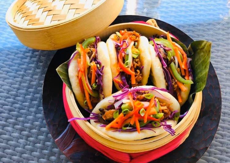 Simple Way to Make Any-night-of-the-week Tofu Shiitake Mushrooms Vegan Bao Buns (Chinese Steamed Buns)