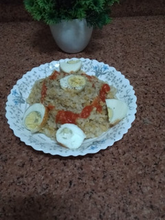 صورة لوصفة أرز بعدس اصفر مع بيض 🥚