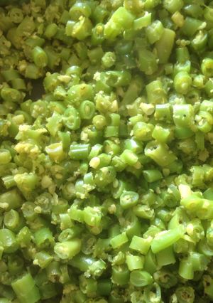 A picture of Green beans thoran.