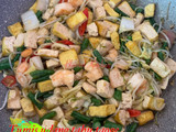 Tumis udang tahu taoge cangjang