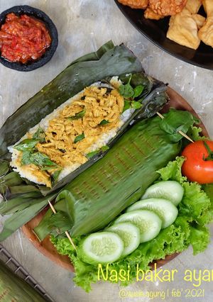 Foto resep Nasi bakar ayam suwir