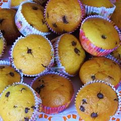 A picture of Whole Orange Muffins with Chocolate Chips.