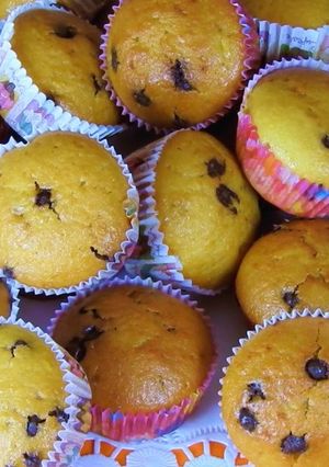 A picture of Whole Orange Muffins with Chocolate Chips.