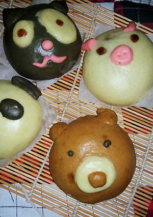 Foto resep Bakpao karakter / steamed bun isi ayam jamur dan coklat