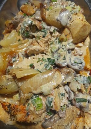 Una foto de Pollo al champagne apto keto