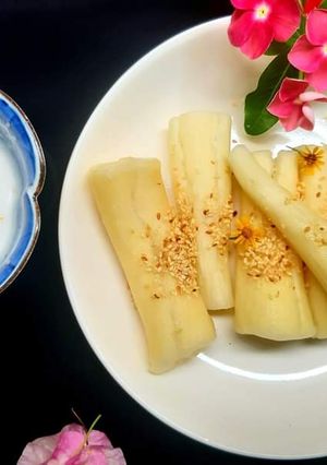 Hình của món Khoai mì hấp nước cốt dừa.