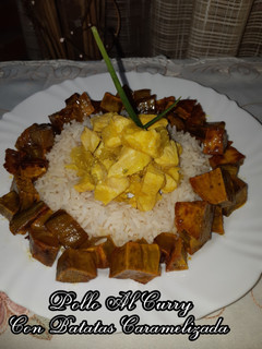 Una foto de Increíble Pollo al Curry con Batatas Caramelizada