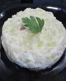 Timbal de patata con crema de soja al microondas