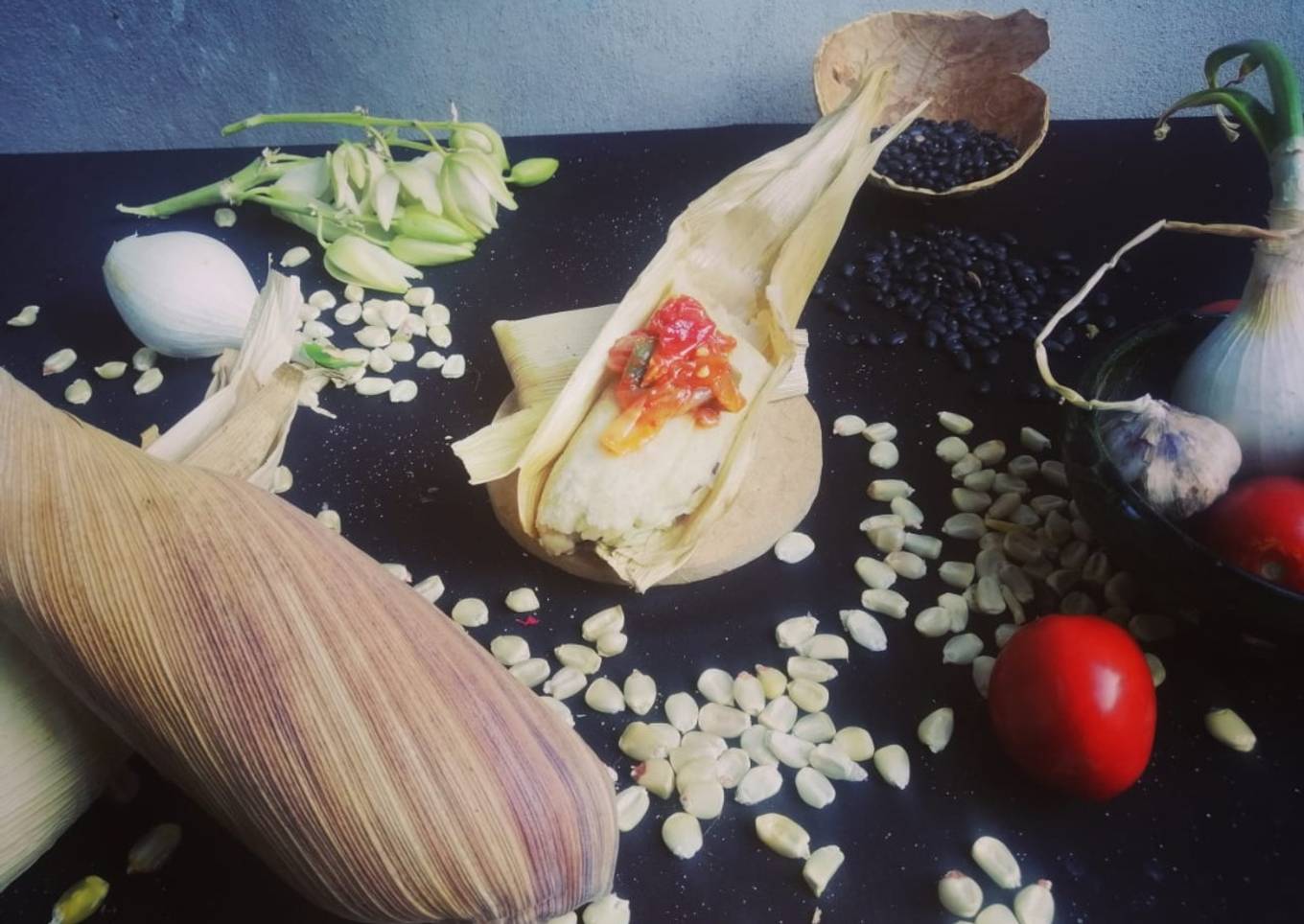 Tamal con flor de izote (Ticoo ita tuntanu)