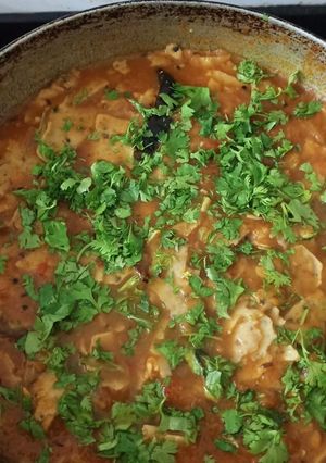 A picture of Papad ki sabzi.