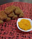 'Nuggets' veganas de lentejas -con dip de zanahoria y girasol- :)
